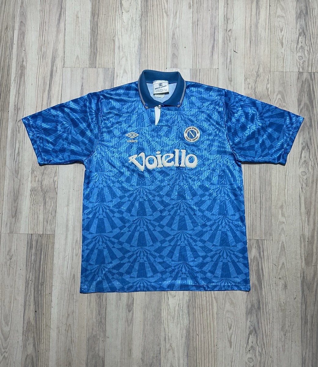 Rare UMBRO NAPOLI Voiello 1991/1993 HOME FOOTBALL SHIRT VINTAGE