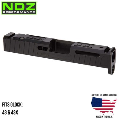NDZ Glock 43 43X Stainless Steel Ported Slide RMSC Black Nitride