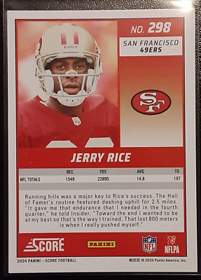 2024 Panini Score Football Scorecard #298 - Jerry Rice | eBay