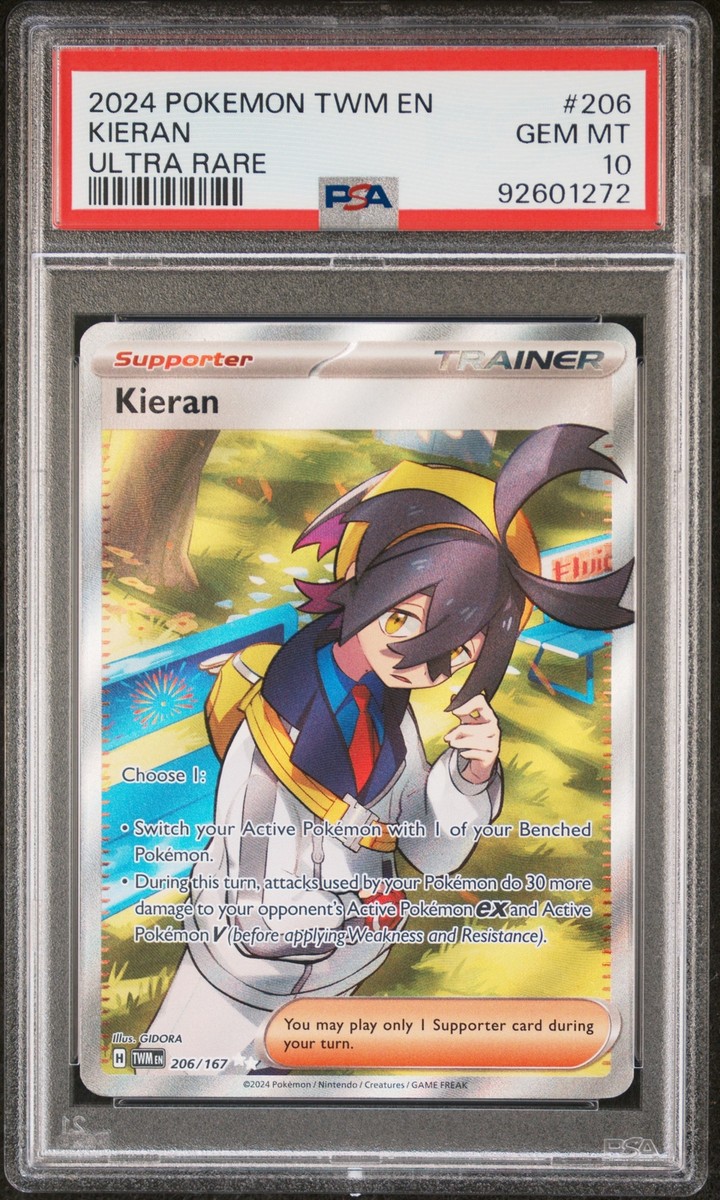 PSA 10 Kieran Ultra Rare #206 2024 Pokemon TWM Twilight Masquerade