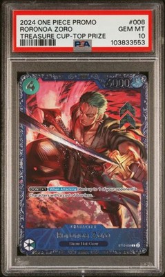 PSA 10 - 2024 One Piece PROMO Roronoa Zoro 008 TREASURE CUP-TOP
