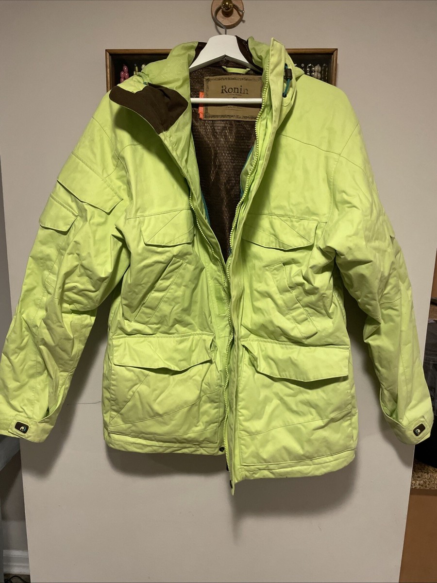 Burton Ronin Mens Snowboard Ski Hooded Jacket Size M Lime Green