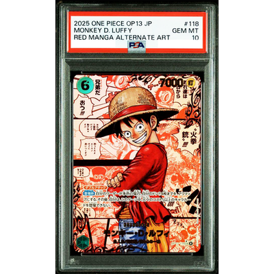 PSA 10 Luffy OP13-118 Parallel Comic Manga Alt Art One Piece Card