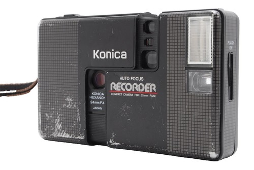 Konica Recorder Red Half Frame 35mm Point & Shoot Film Camera