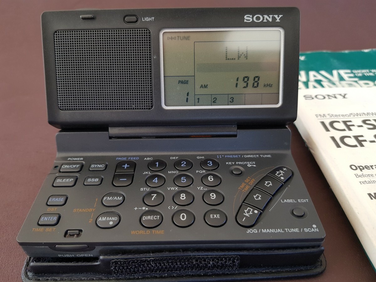 Sony ICF-SW100 world SW/MW/FM radio with case and handbook | eBay