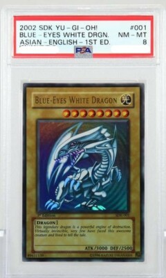 Yu-gi-oh PSA8 Blue-Eye White Dragon 1st Edition SDK-001 English | eBay