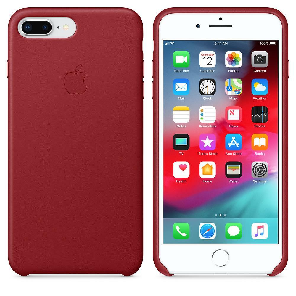 Genuine Apple iPhone 7 Plus & 8 Plus Leather Case - (PRODUCT) RED