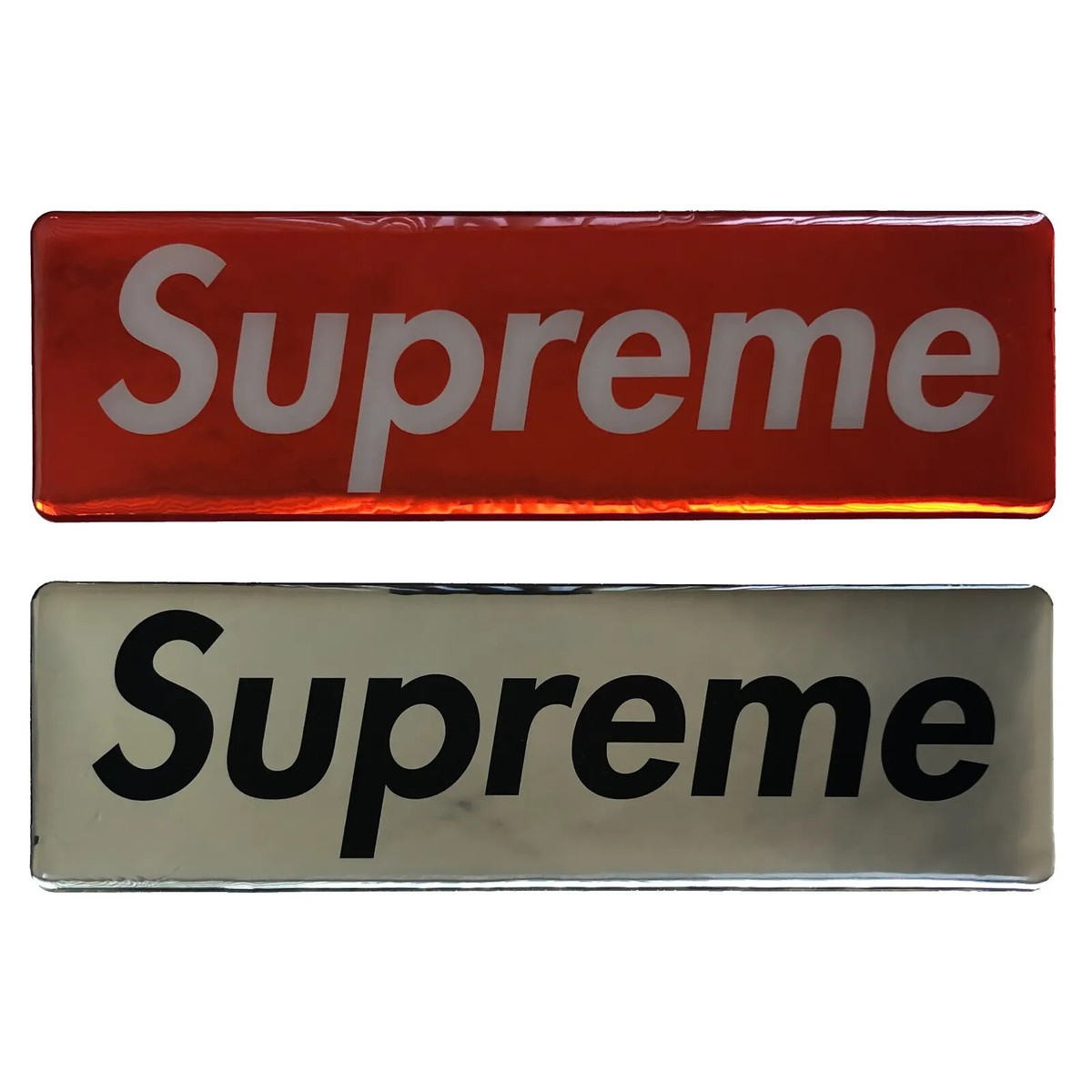 Supreme Plastic Box Logo Sticker Red/Silver (SUPR002/SUPR003) One