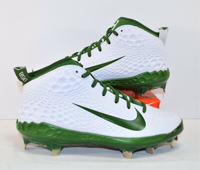 Nike Force Zoom Mike Trout 5 White & Green Baseball Cleats Sz 15