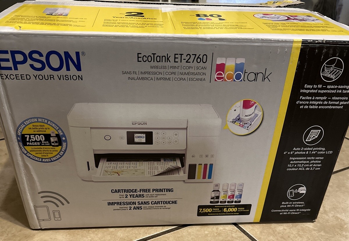 Epson EcoTank ET-2760 Wireless Color All-in-One For Parts Only | eBay