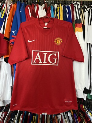 MANCHESTER UNITED 2007 2009 HOME SHIRT JERSEY NIKE 237924-666 sz L