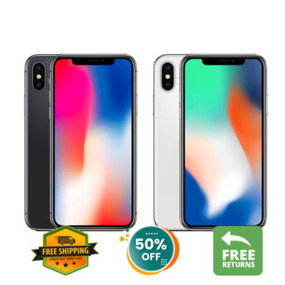 Apple iPhone X 256GB 64GB GSM Unlocked Verizon Att Silver / Gray