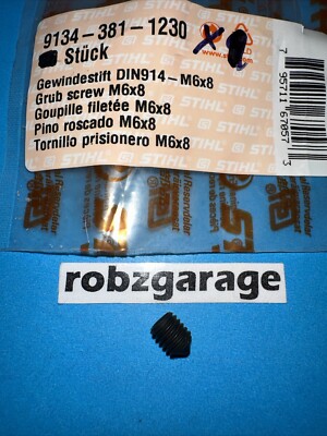 OEM STIHL M6x8 GRUB SCREW 9134-381-1230 FS260 FS410 FS560 HL45