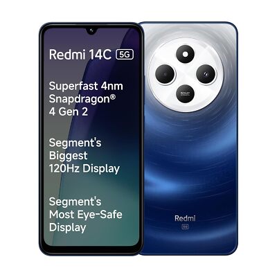 Redmi 14C 5G (Starlight Blue, 4GB RAM, 128GB Storage) | Superfast