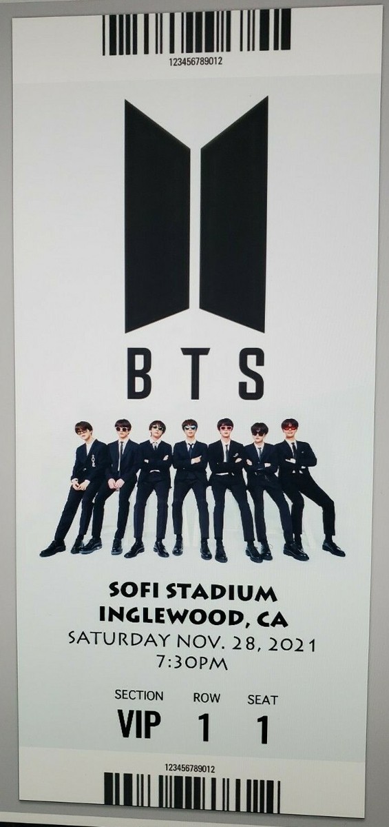 2021 BTS Bangtan Boys Commemorative Ticket Stub for SOFI Stadium