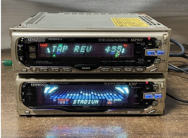 Kenwood MZ907 X707 1DIN CD MD Cassette Deck Player Set Working | eBay