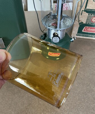 Vintage (6/1969) Coleman Lantern, Model 220F w/Amber Globe & Metal