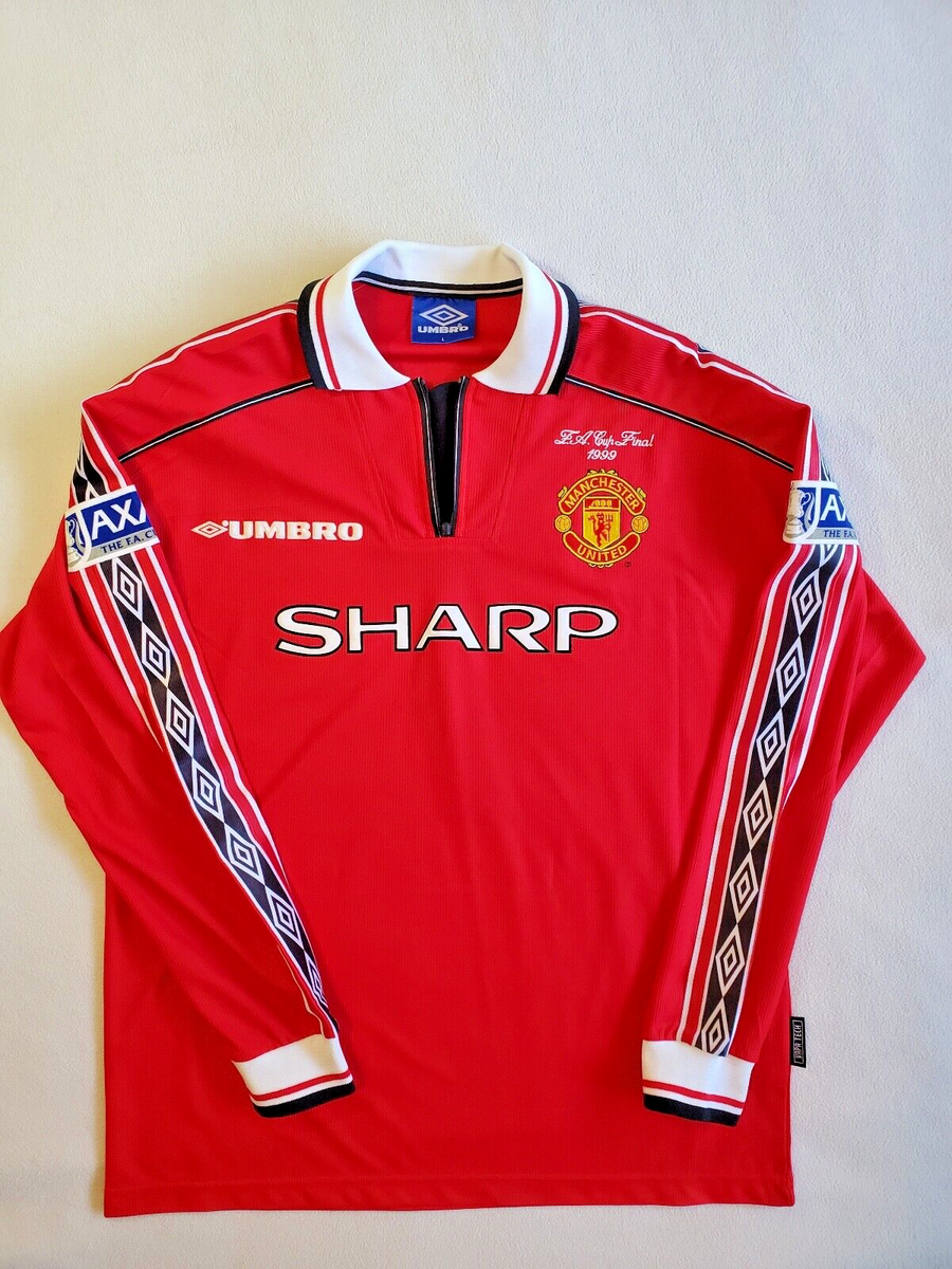 100% Manchester Authentic United 1998-99 Umbro Jersey #7 Beckham