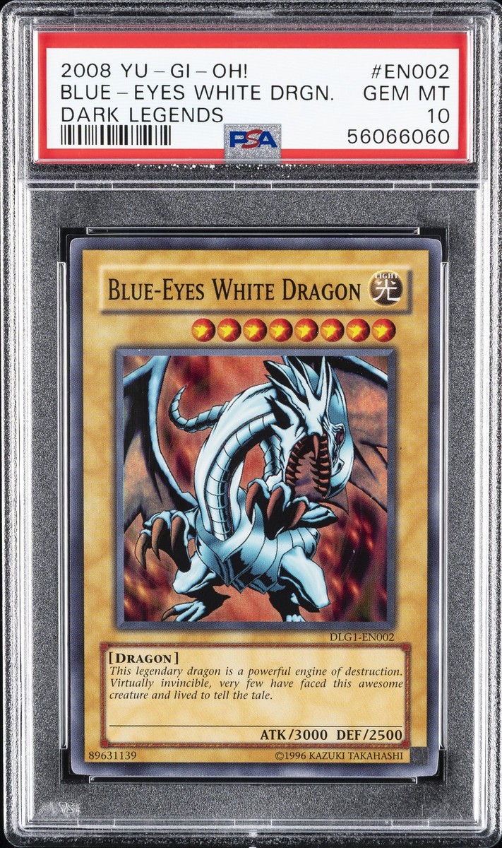 2008 YU-GI-OH! DARK LEGENDS #EN002 BLUE-EYES WHITE DRAGON PSA 10