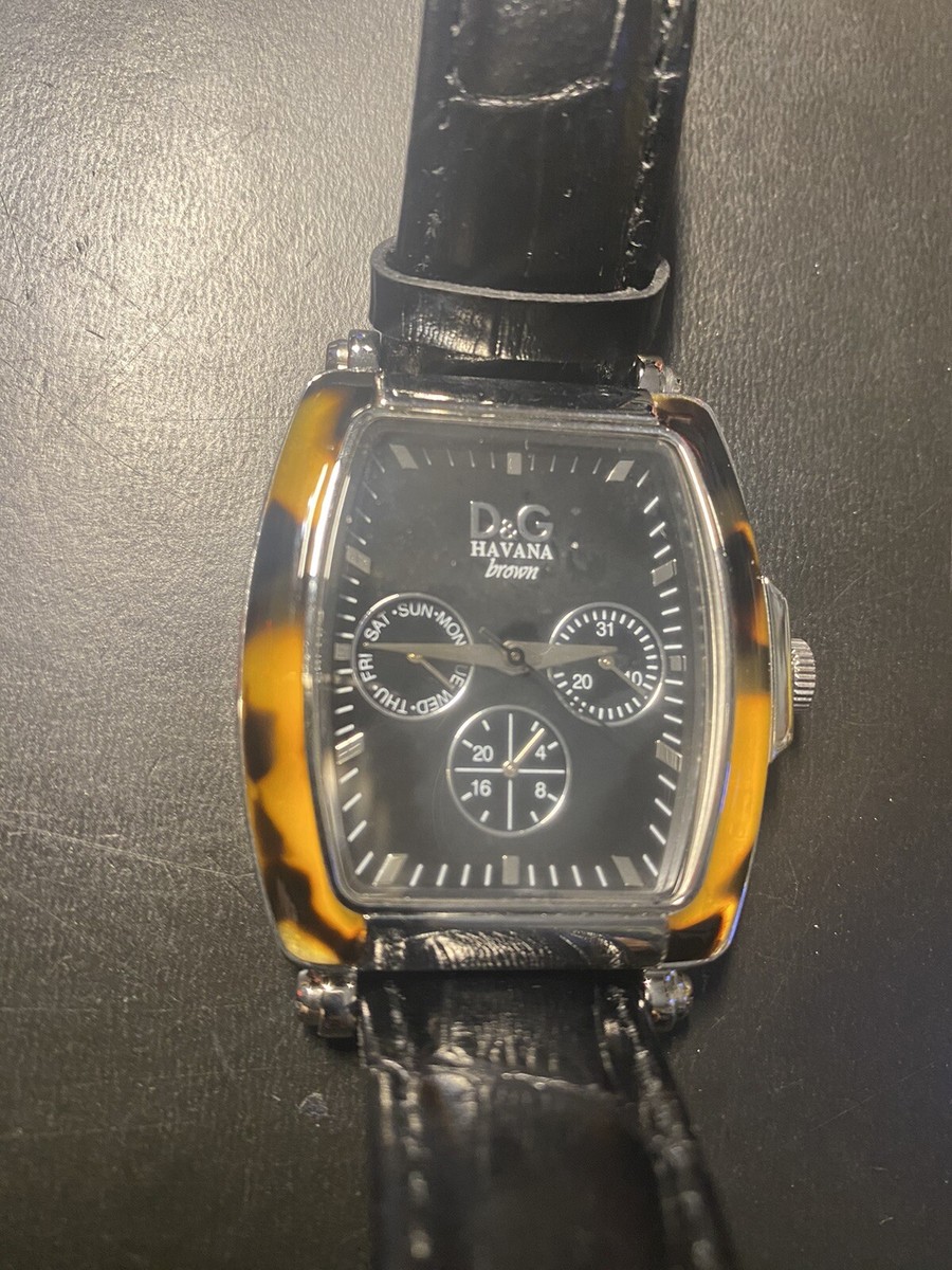 DOLCE & GABBANA WRIST WATCH SESTRIERE HAVANA BROWN UNISEX BLACK