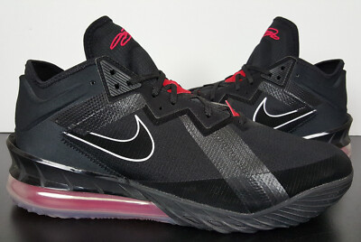 NIKE LEBRON XVIII 18 LOW BRED BASKETBALL SHOES BLACK RED CV7562