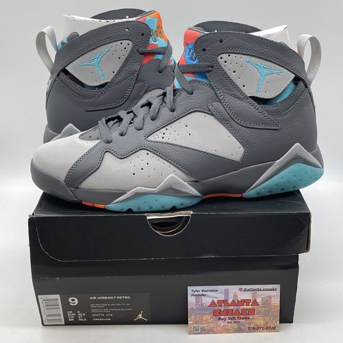 Size 9 - Air Jordan 7 Retro Barcelona Days Grey Blue Orange Suede