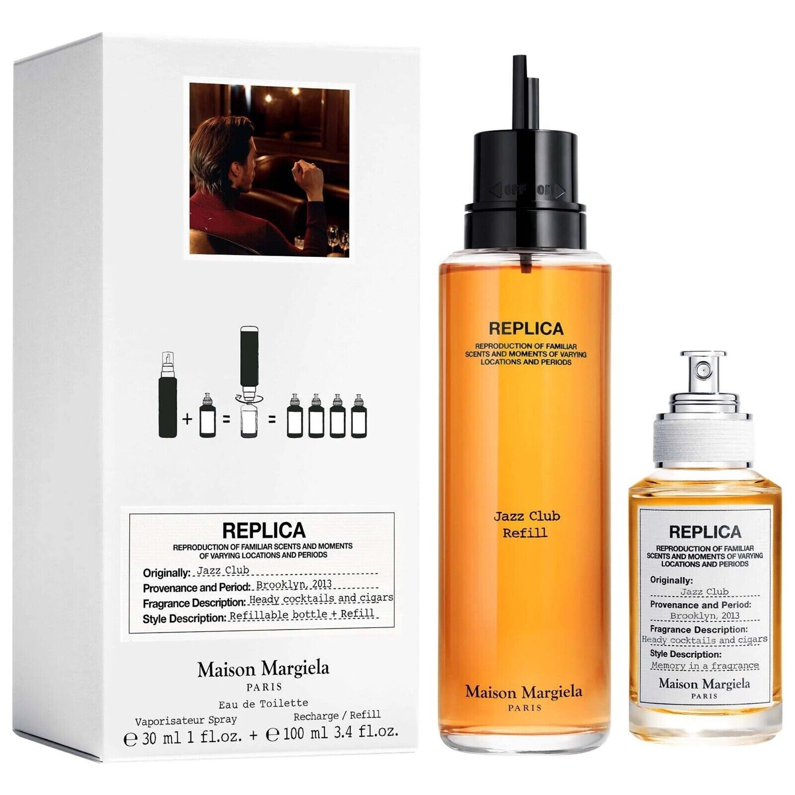 Maison Margiela Replica Jazz Club Perfume Set Spray 1oz and Refill