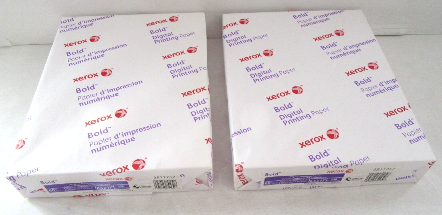 500 Sheets Xerox Bold 60 lb Cardstock Premium Color Printing Copy
