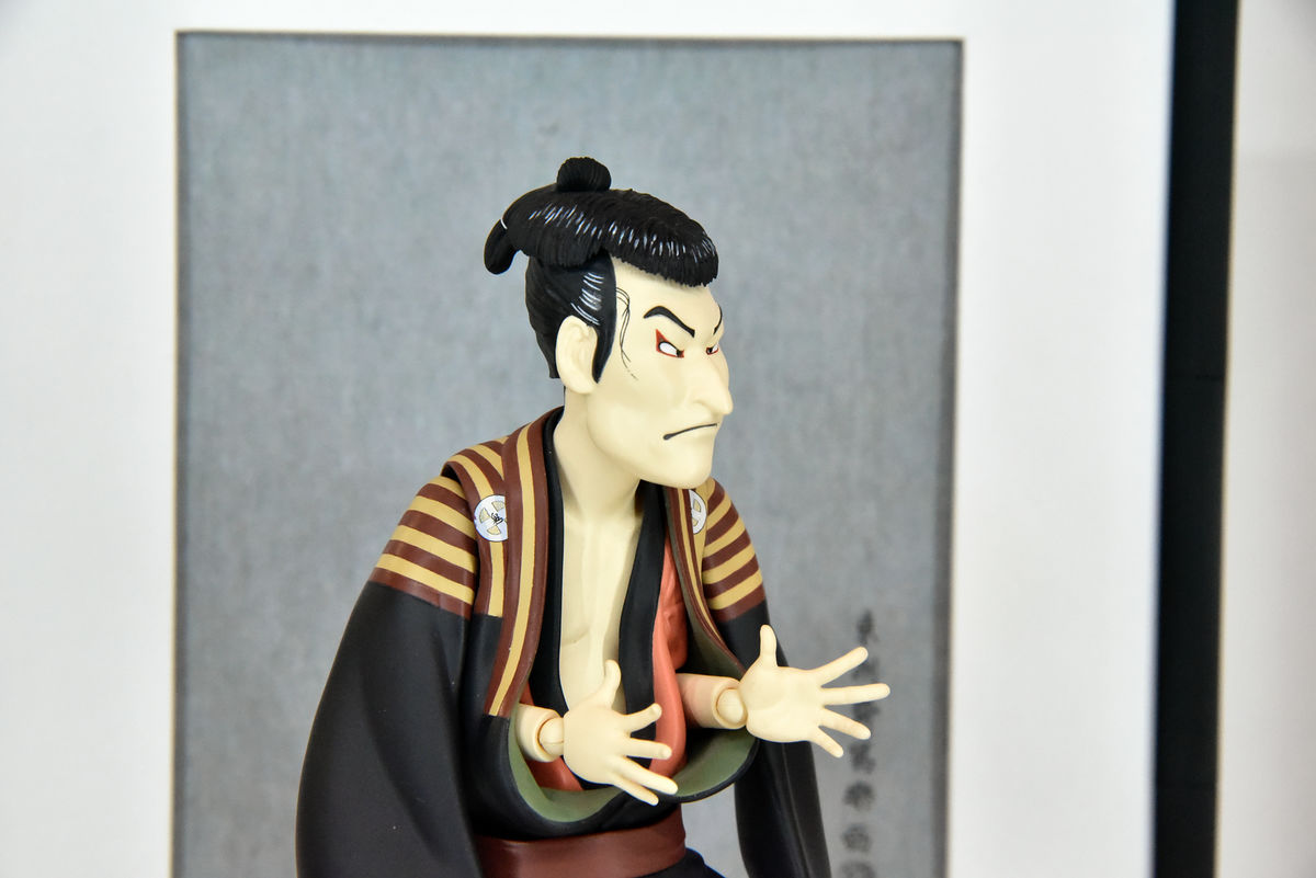 東洲斎写楽の「三世大谷鬼次の奴江戸兵衛」が絵画から飛び出し動かし