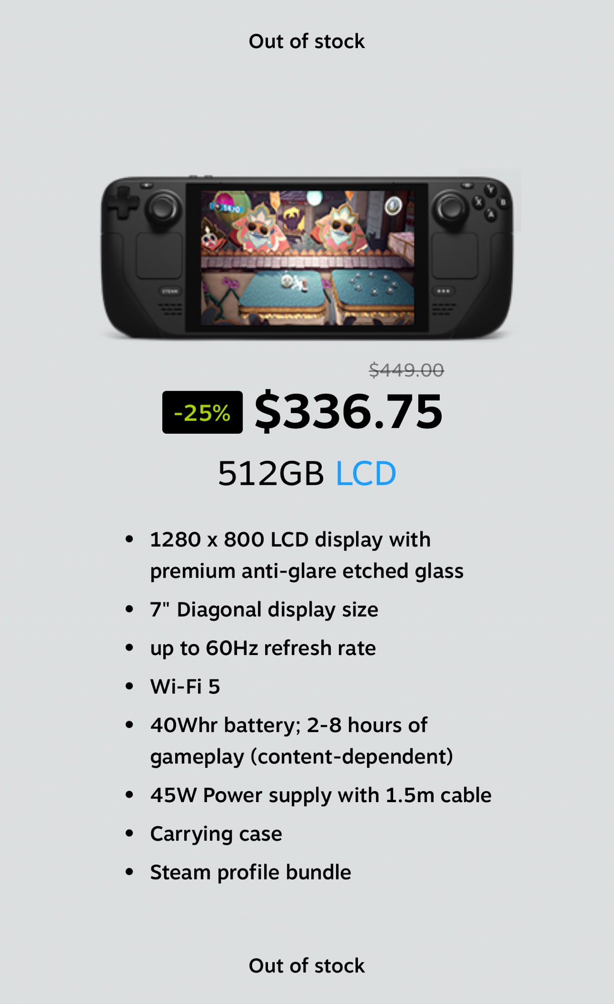 512 GB LCD Steam Decks now sold out : r/SteamDeck