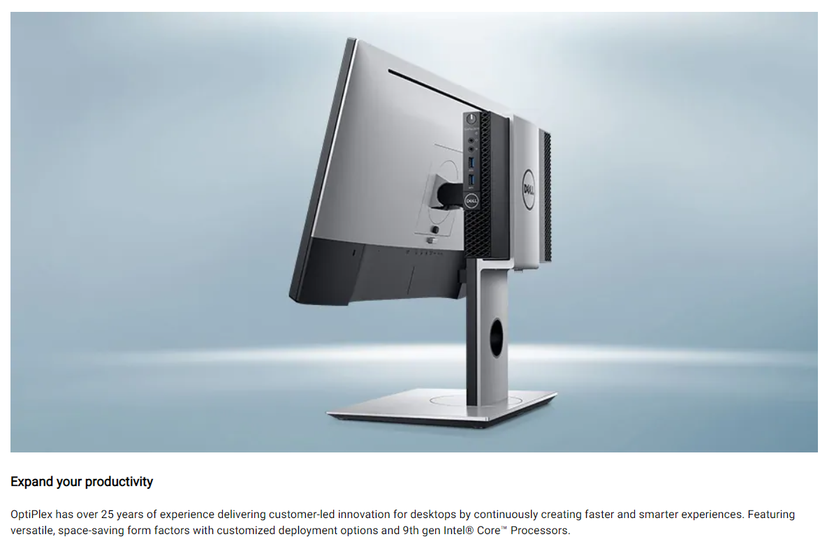 Dell Optiplex 3070 Micro DT | Intel Core i5-9500T | 4GB RAM | 1TB