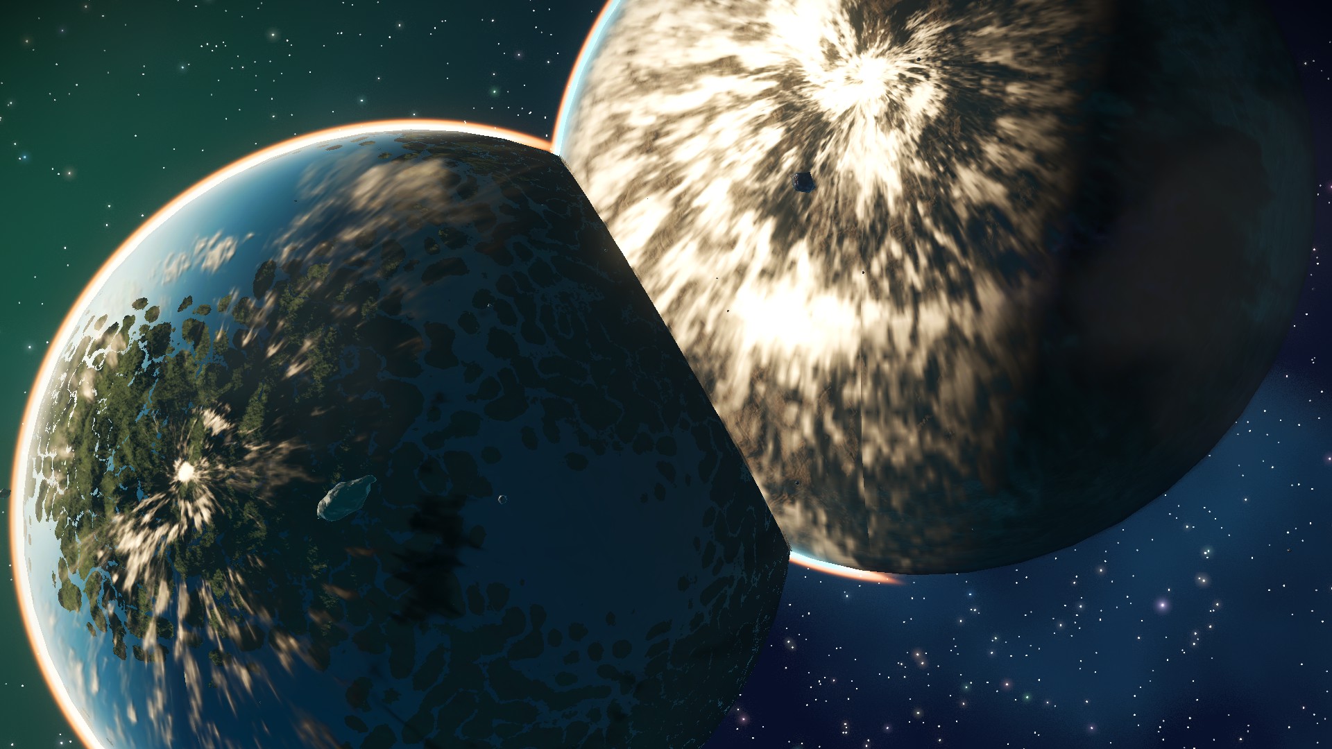 Two planets colliding into each other : r/NoMansSkyTheGame