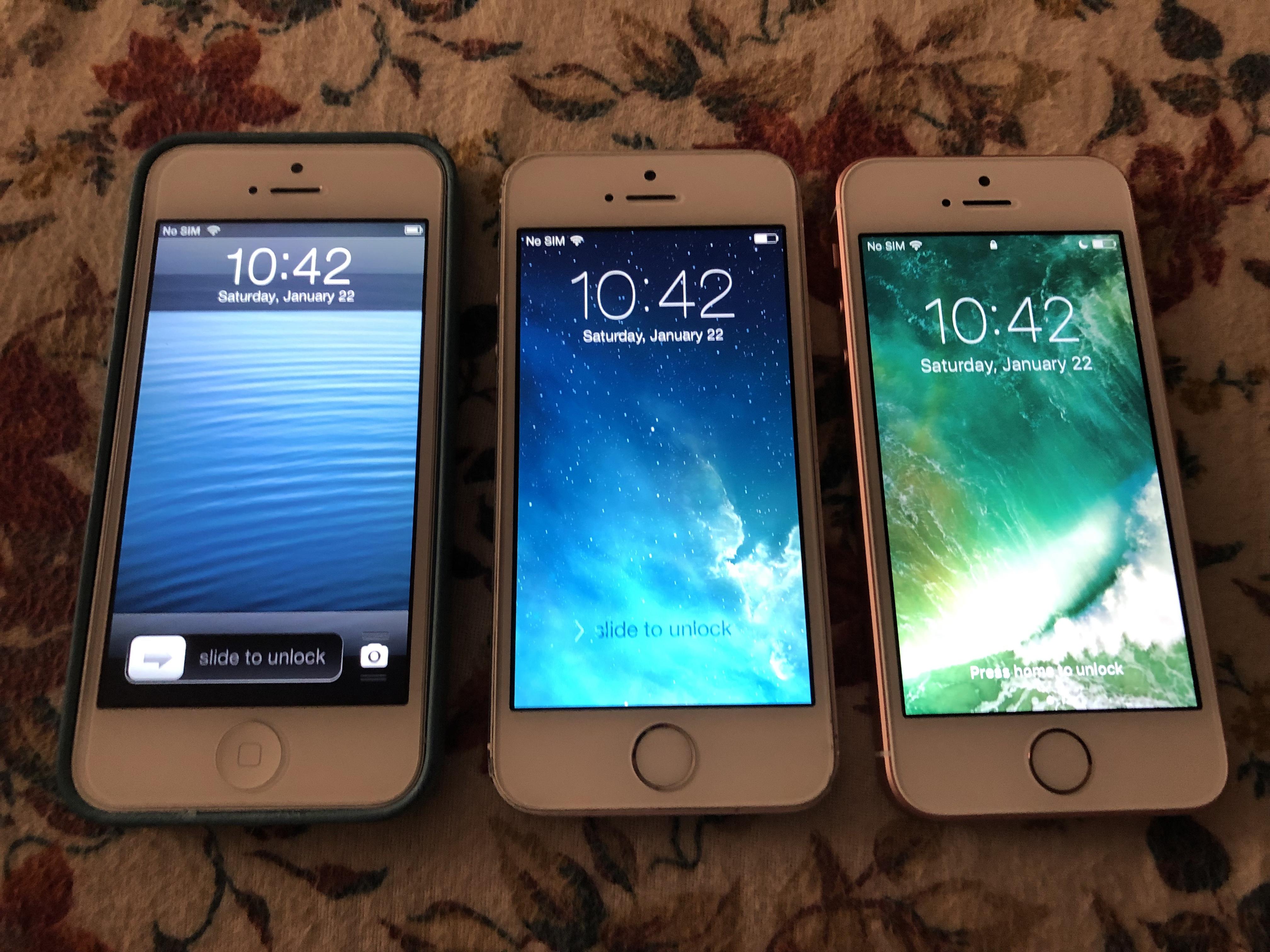 fluff] iPhone 5 on iOS 6.1.4, iPhone 5s on iOS 7.1.1, and iPhone