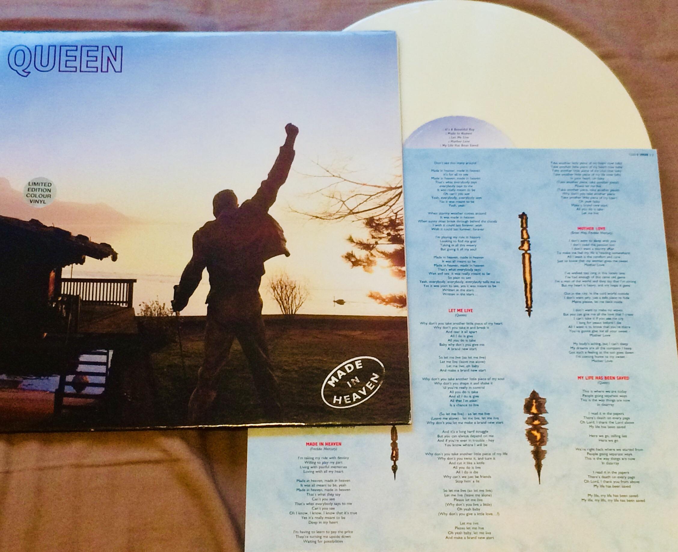 A proud owner of a rare 1995 Queen - Made in Heaven cream vinyl