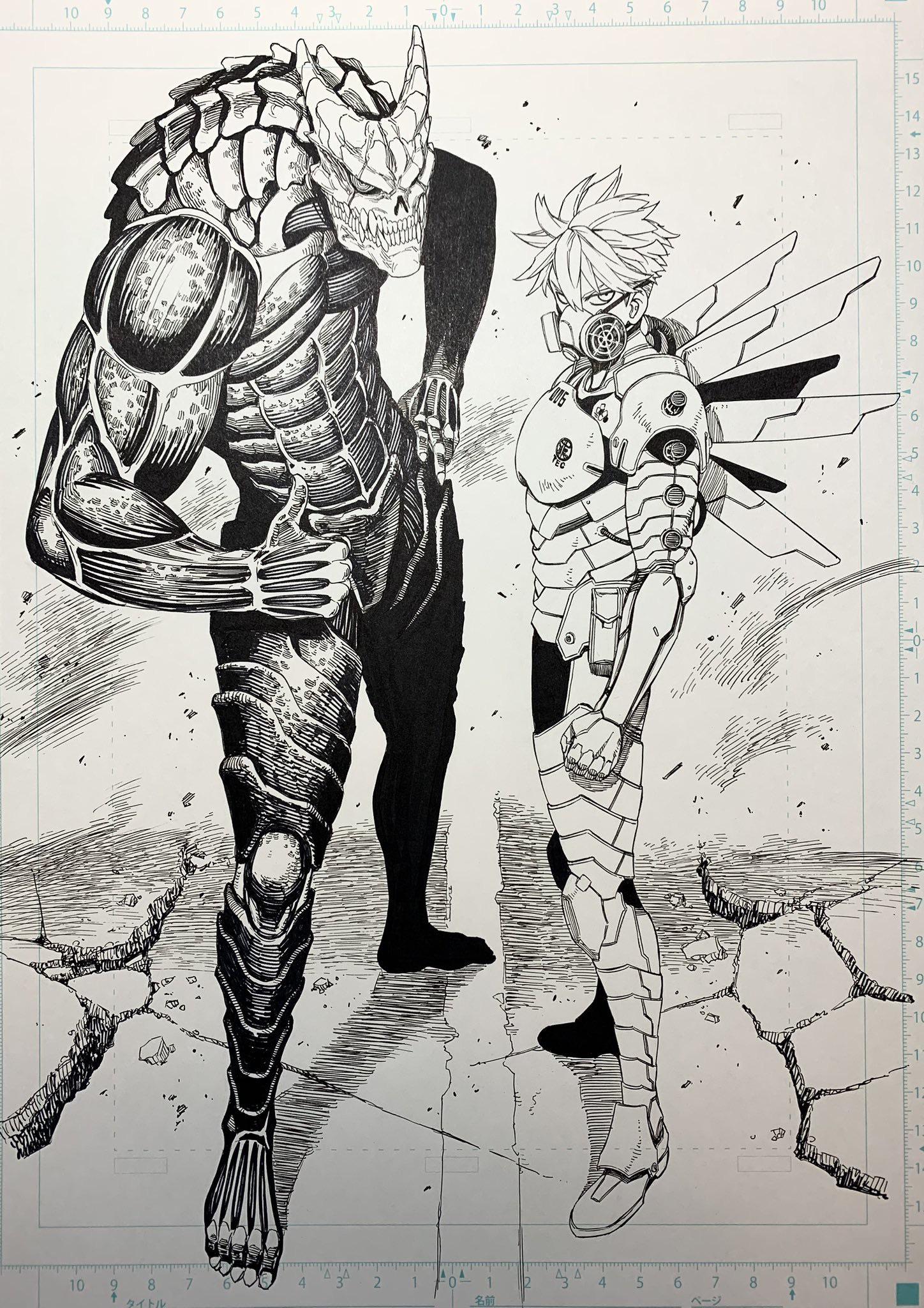 ダンダダン作者がアニメを祝して怪獣8号のイラストを描く : r/KaijuNo8