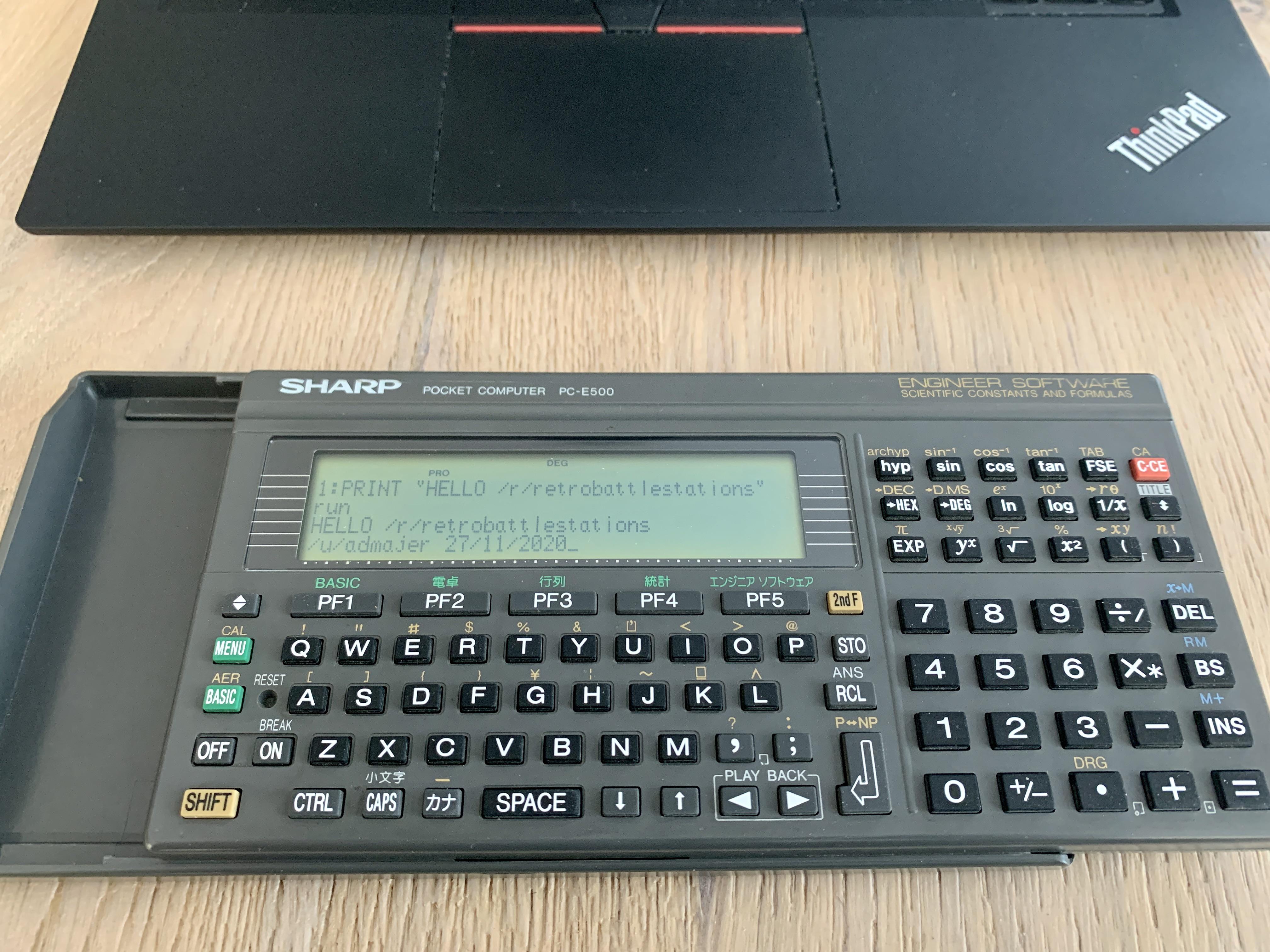 1989年製のシャープPC-E500：めちゃくちゃ進化したBasicポケット