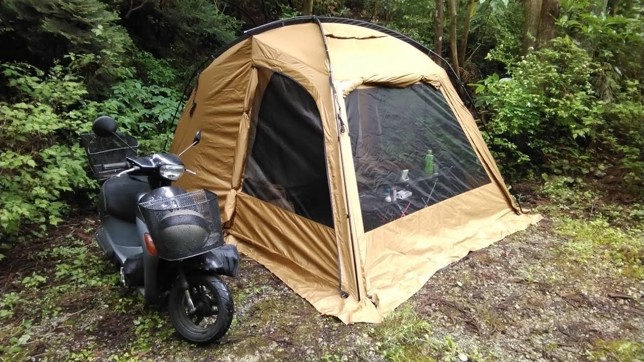 naturehike DUNE7.6で原付ソロキャンプ【特盛冷やし中華を食べる