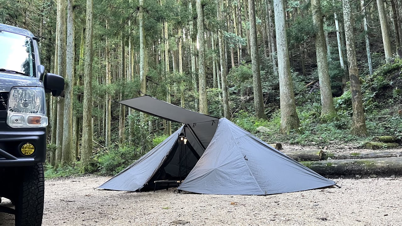 ワークマン新作テント】少しの雨とソロキャンプ【耐久撥水軽量ダブル