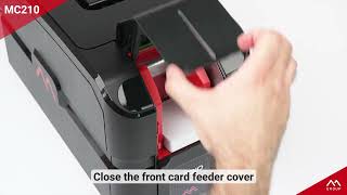 Impressora Matica MC210 - Alimentar os cartões - YouTube