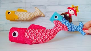 オシャレ✨】鯉のぼりの作り方🎏【室内飾り】ちりめん細工 - YouTube