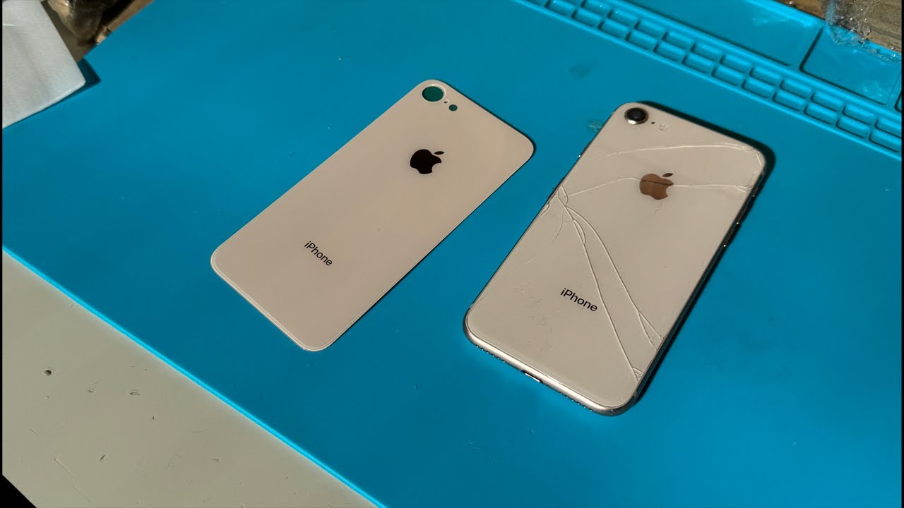 How to properly repair a cracked back panel on an iPhone 8 - YouTube