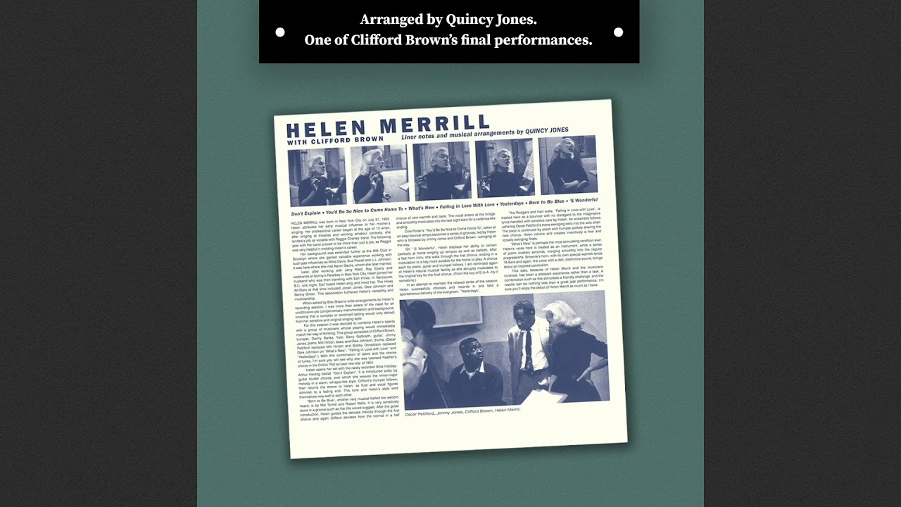 Helen Merrill With Clifford Brown(LP)/HELEN MERRILL/ヘレン・メリル