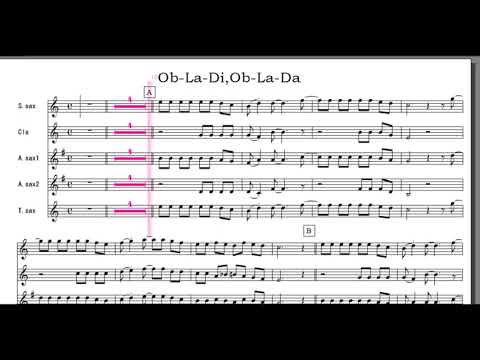 ガイド付楽譜】移調済み。サックスアンサンブル＋クラリネット