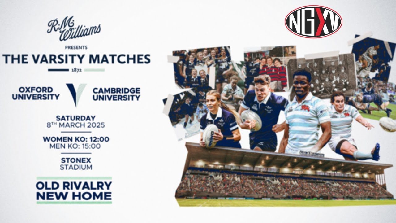 LIVE RUGBY: RM WILLIAMS PRESENTS THE MEN'S VARSITY MATCH | OXFORD