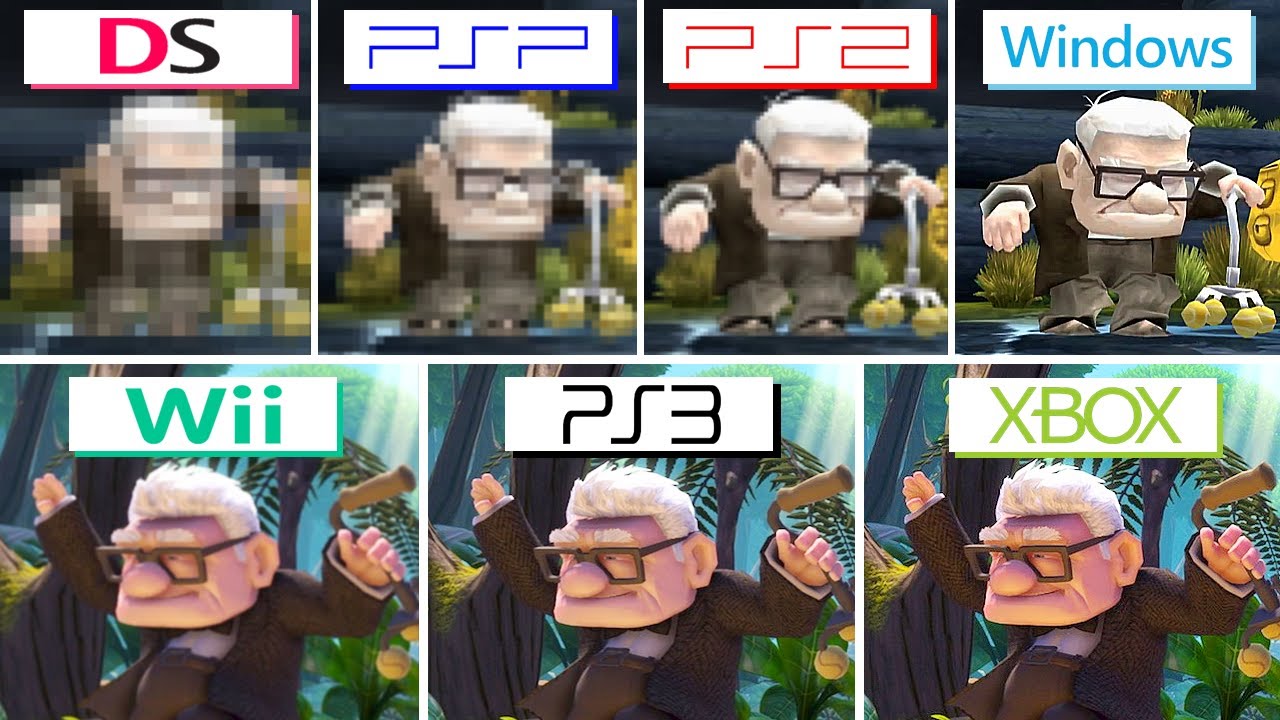 Disney Pixar's UP (2009) DS vs PSP vs PS2 vs PC vs Wii vs PS3 vs