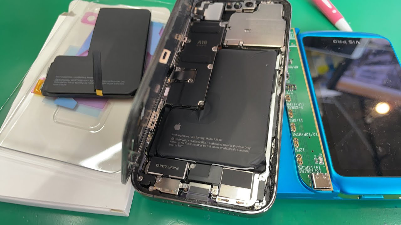 iPhone 14 Pro 設定表示100%エラー無しバッテリー交換修理の分解やり方