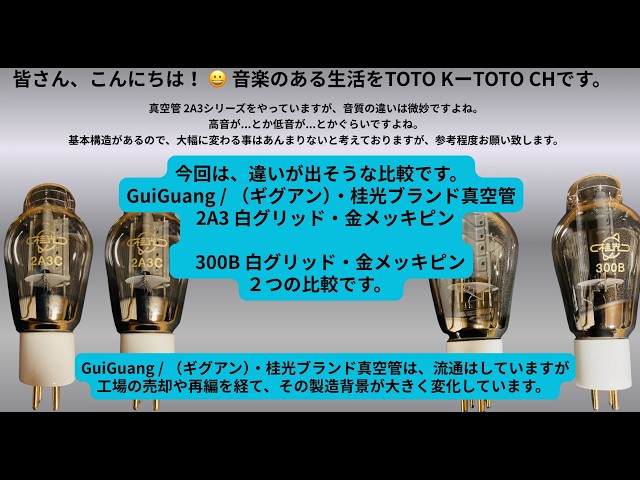 GuiGuang （ギグアン）・桂光ブランド真空管 2A3 白グリッド・金メッキ