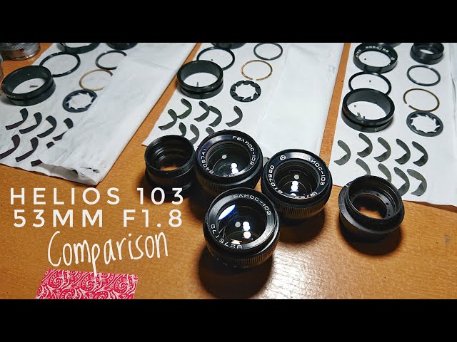 Helios 103 Versions Compared - 1981 - 1982 - 1983 - 1984 53mm F1.8