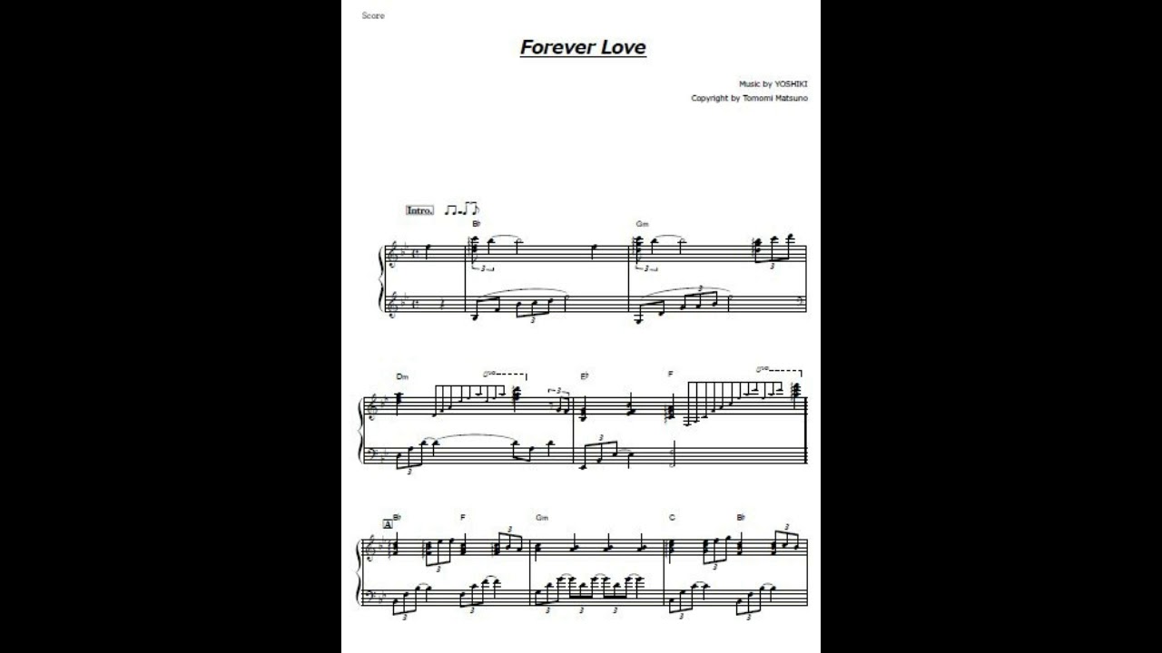 Forever Love / X JAPAN ピアノソロshort ver. - YouTube