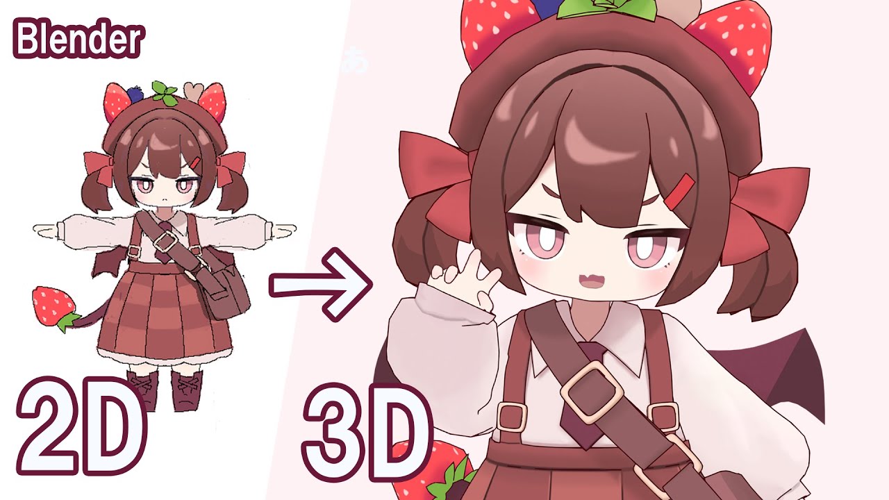 Blender] Character modeling time-lapse ~Gateau Chocolat Devil